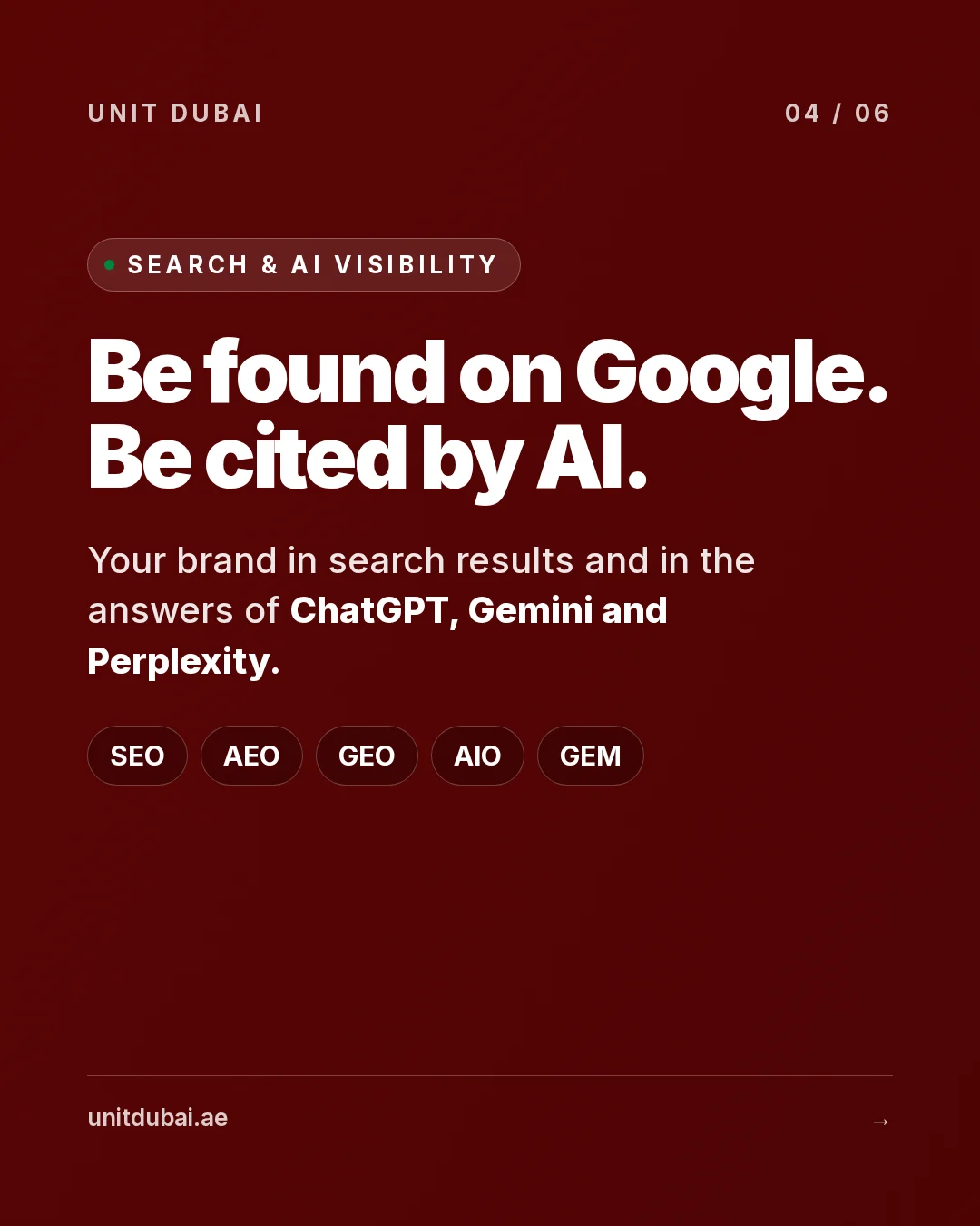 البحث والظهور في الذكاء الاصطناعي: اظهر في Google وكن المصدر في إجابات ChatGPT وGemini وPerplexity.